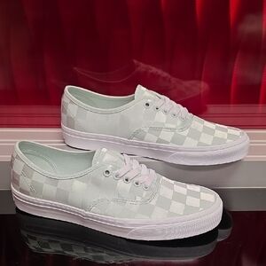 Vans Authentic Satin Checkerboard Spa Blue – Multiple Sizes Available